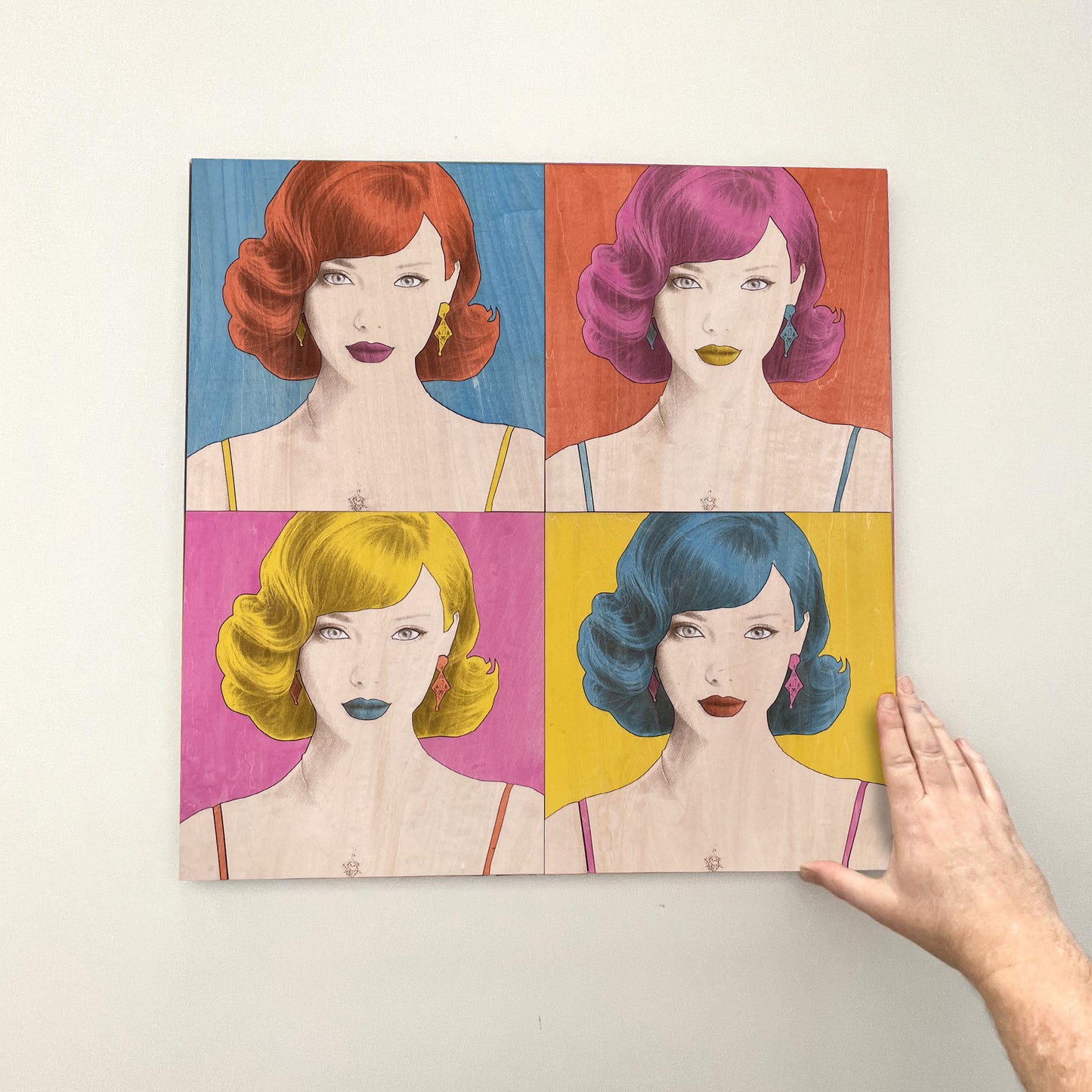 Custom Wooden Pop Art portrait 56cmx56cm